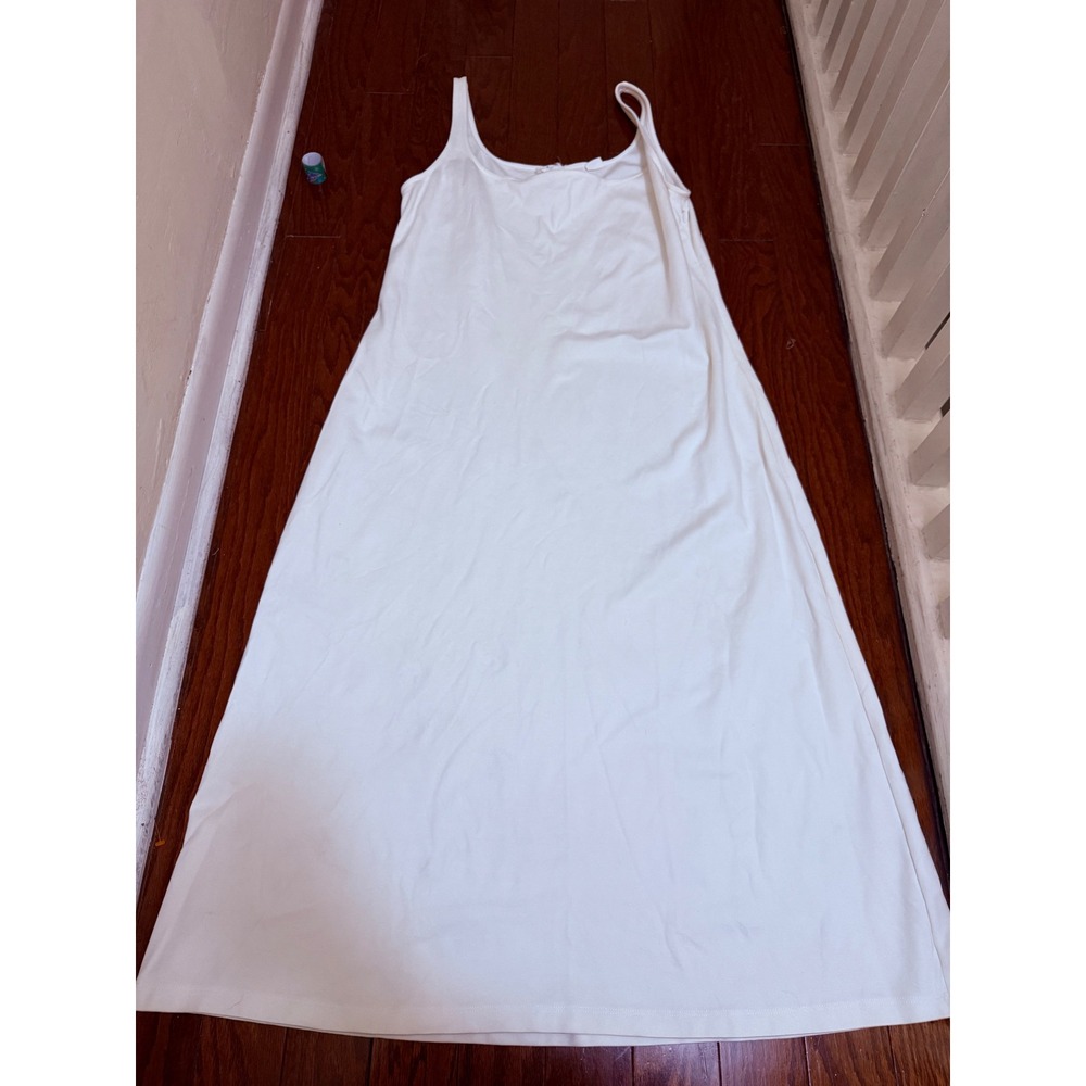 Marcella NYC White Ponte Maxi Dress Scoop Neck Sleeveless A-Line Tank Dress